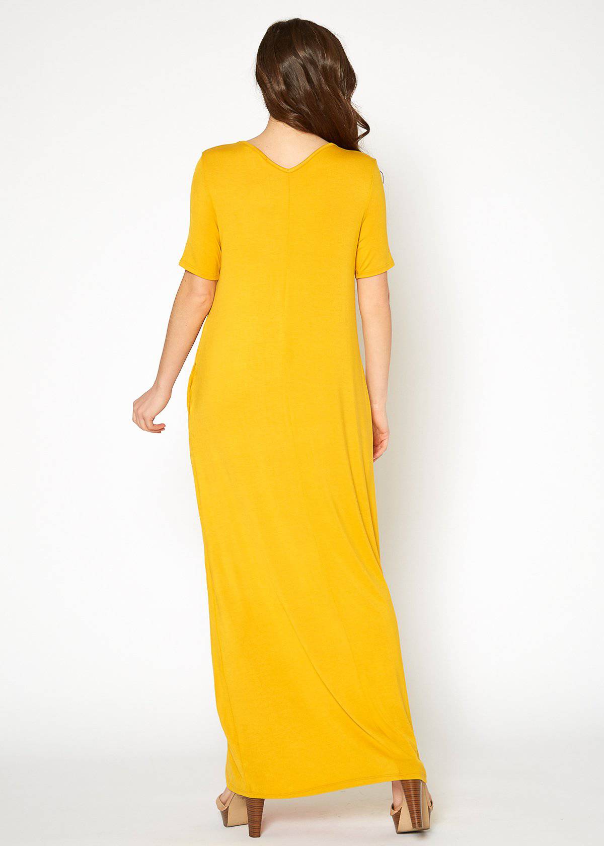 Buy V-neck Short Sleeve Maxi Dress With Pockets by Shop at Konus