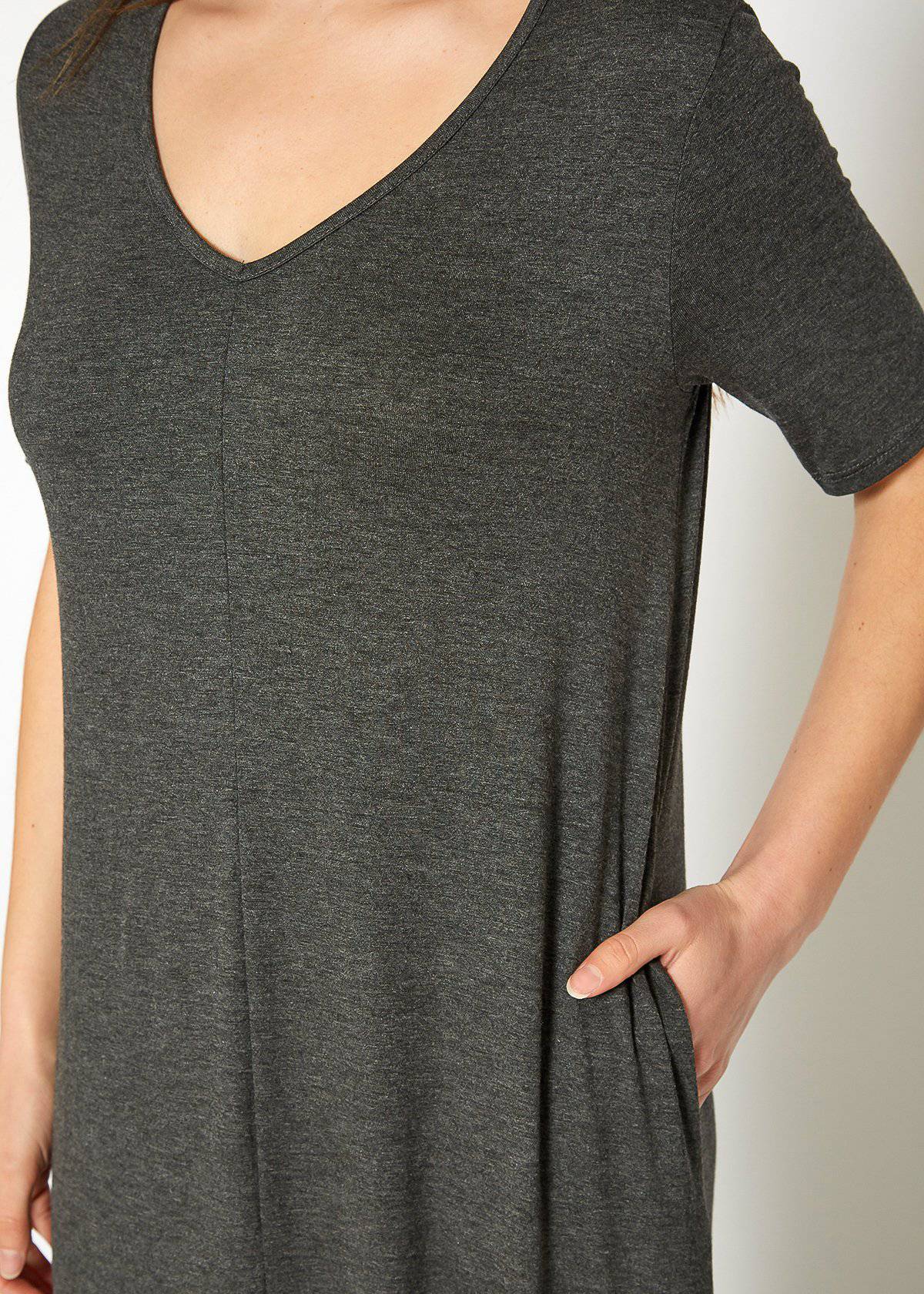 Buy V-neck Short Sleeve Maxi Dress With Pockets by Shop at Konus