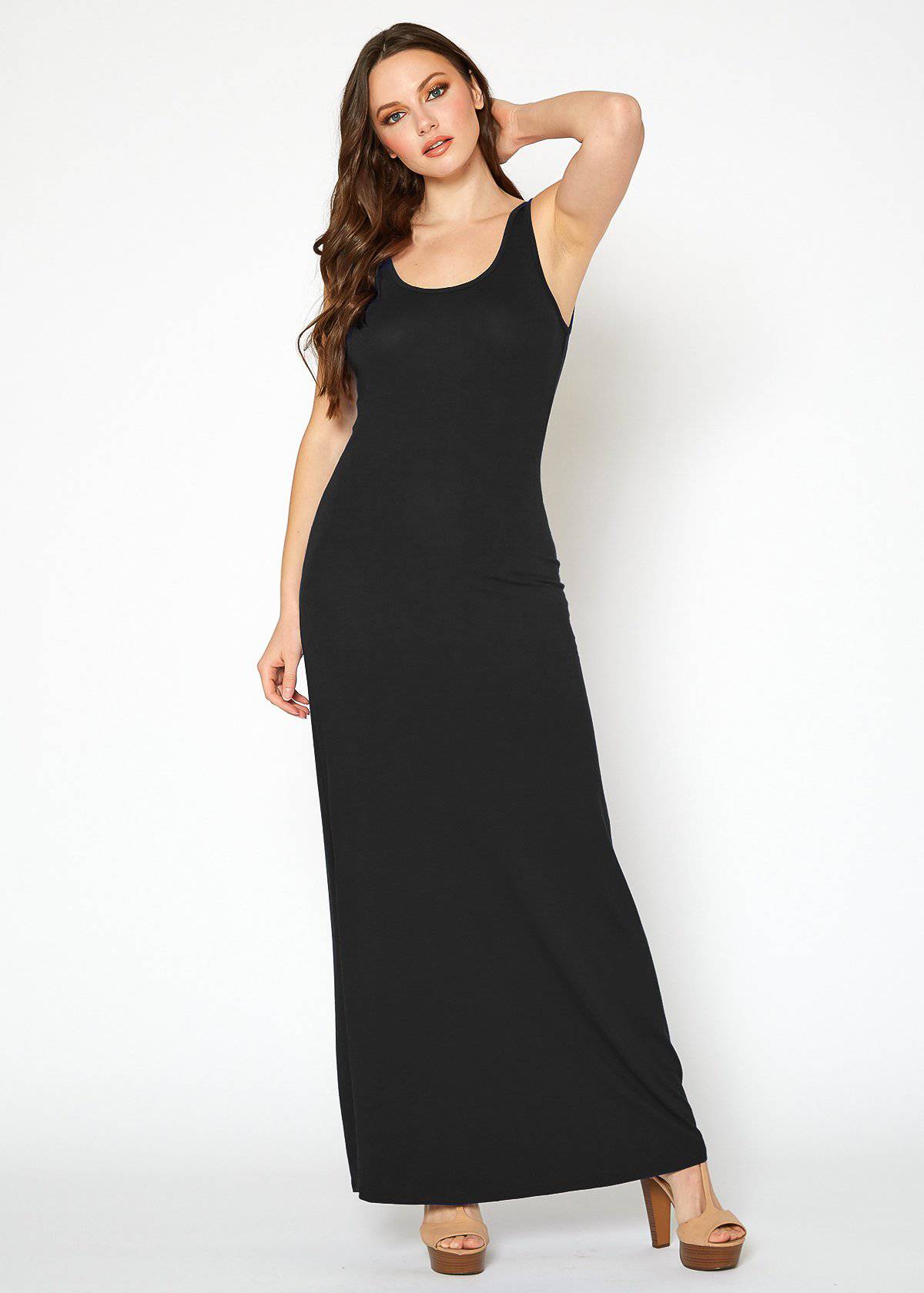 Buy Sleeveless Scoop Neck Maxi Dress by Shop at Konus