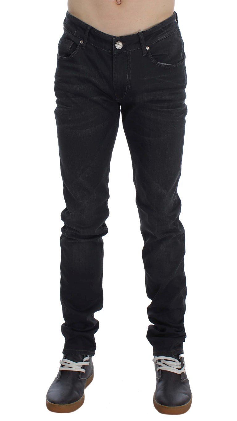 Buy Gray Cotton Stretch Slim Fit Jeans by Acht