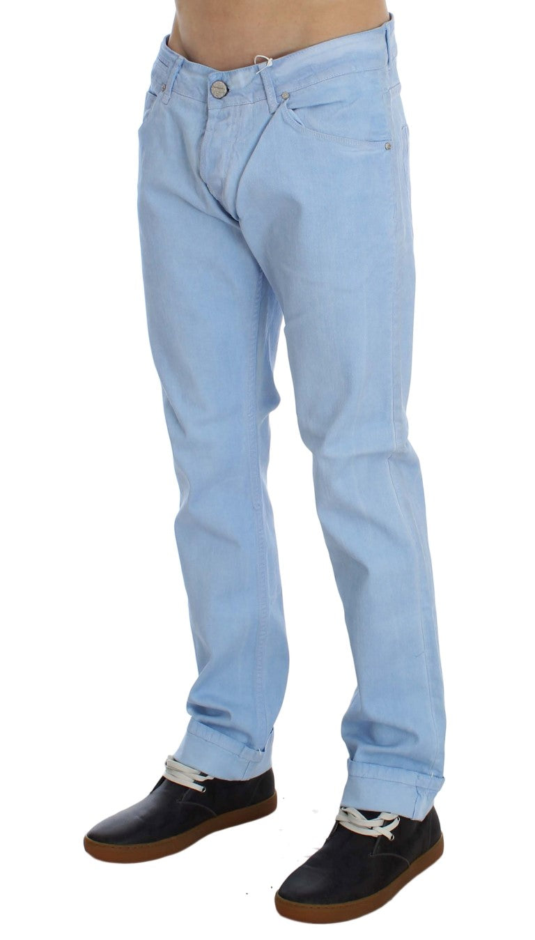 Buy Blue Cotton Stretch Low Waist Fit Jeans by Acht