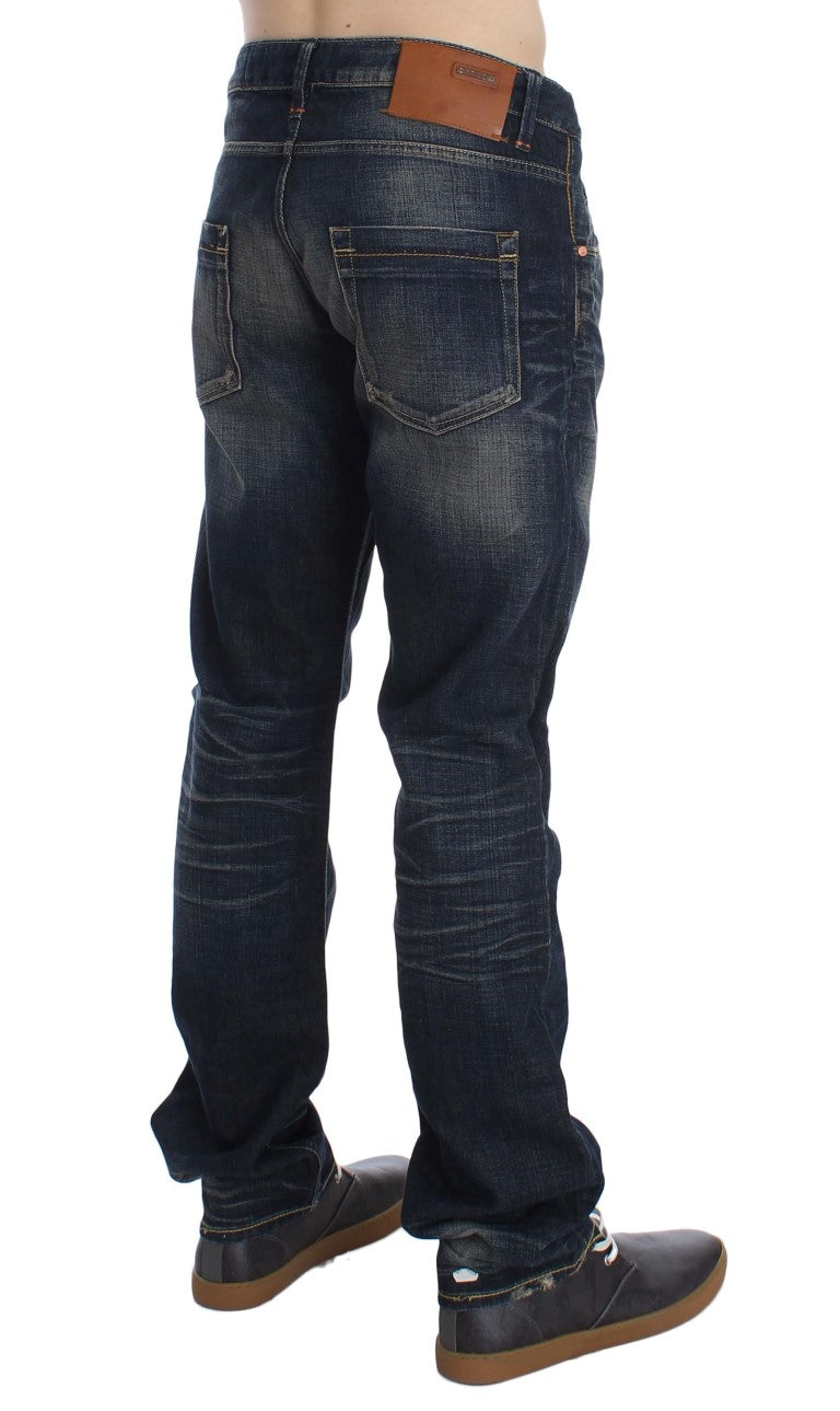 Elegant Straight Fit Low Waist Men's Jeans