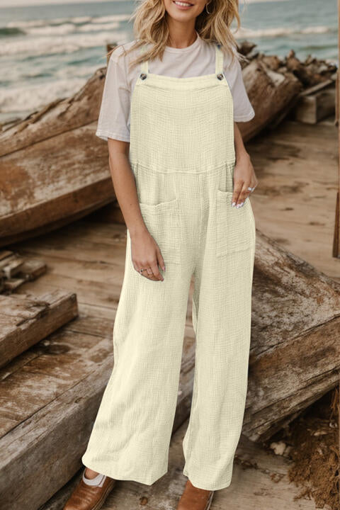 Buy Full Size Wide Leg Front Pocket Jumpsuit by Faz
