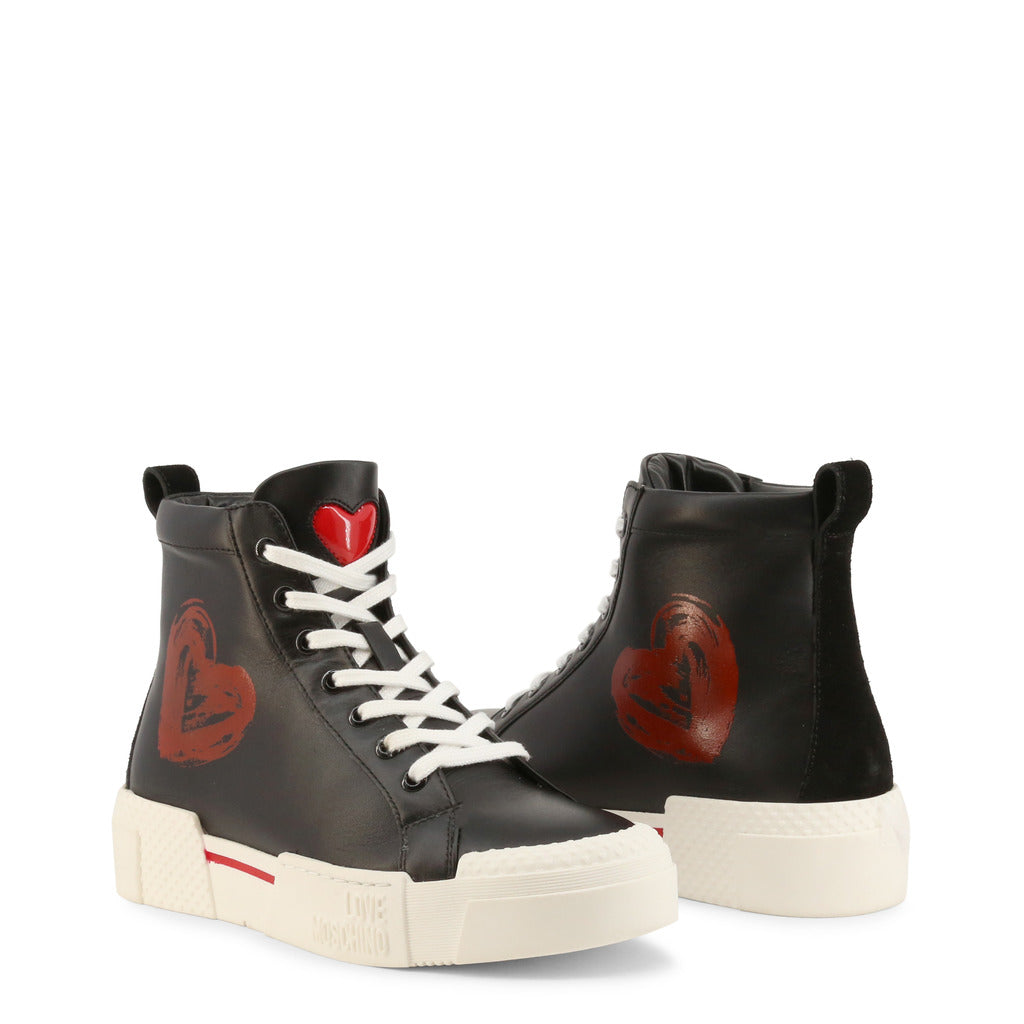 Love Moschino Round Toe High Top Sneakers