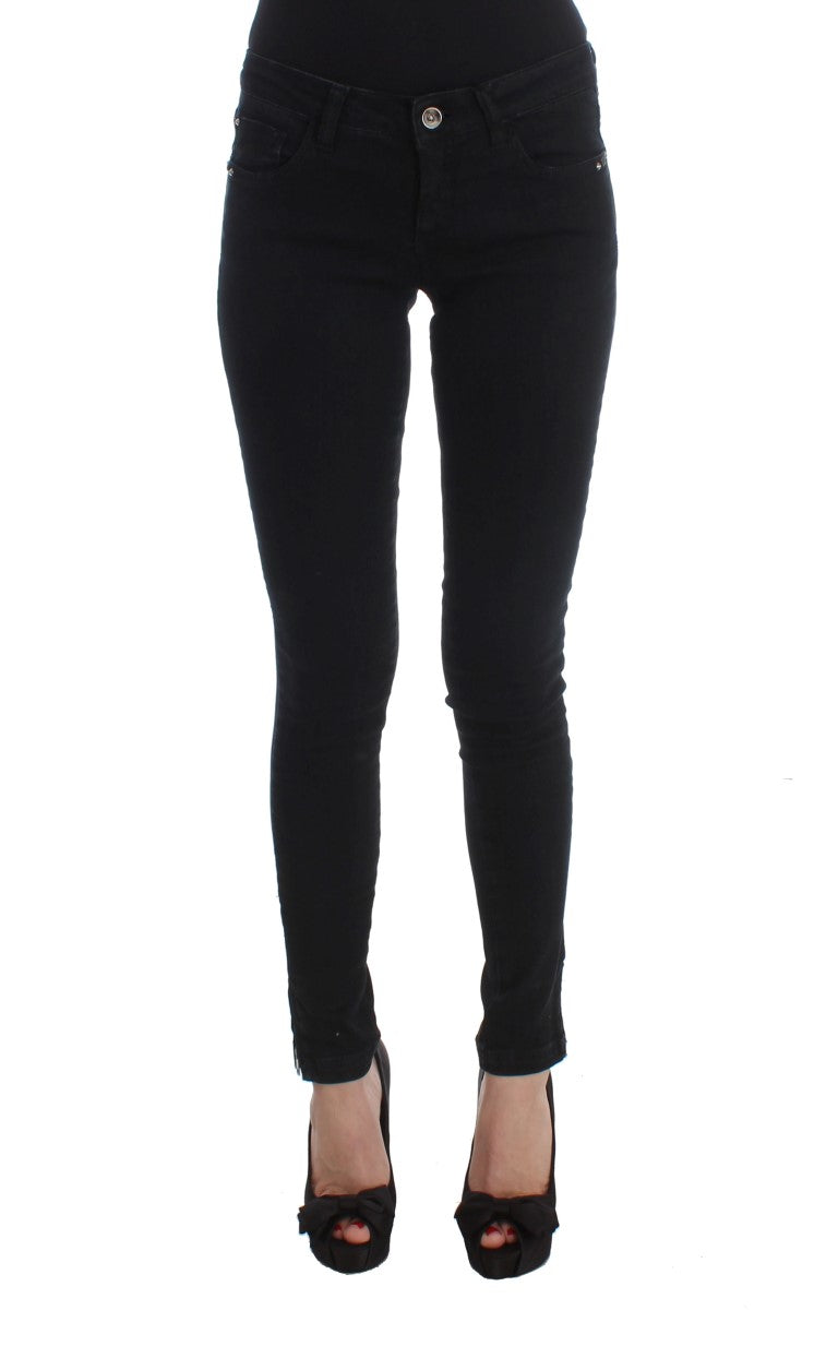 Sleek Black Slim Fit Designer Jeans