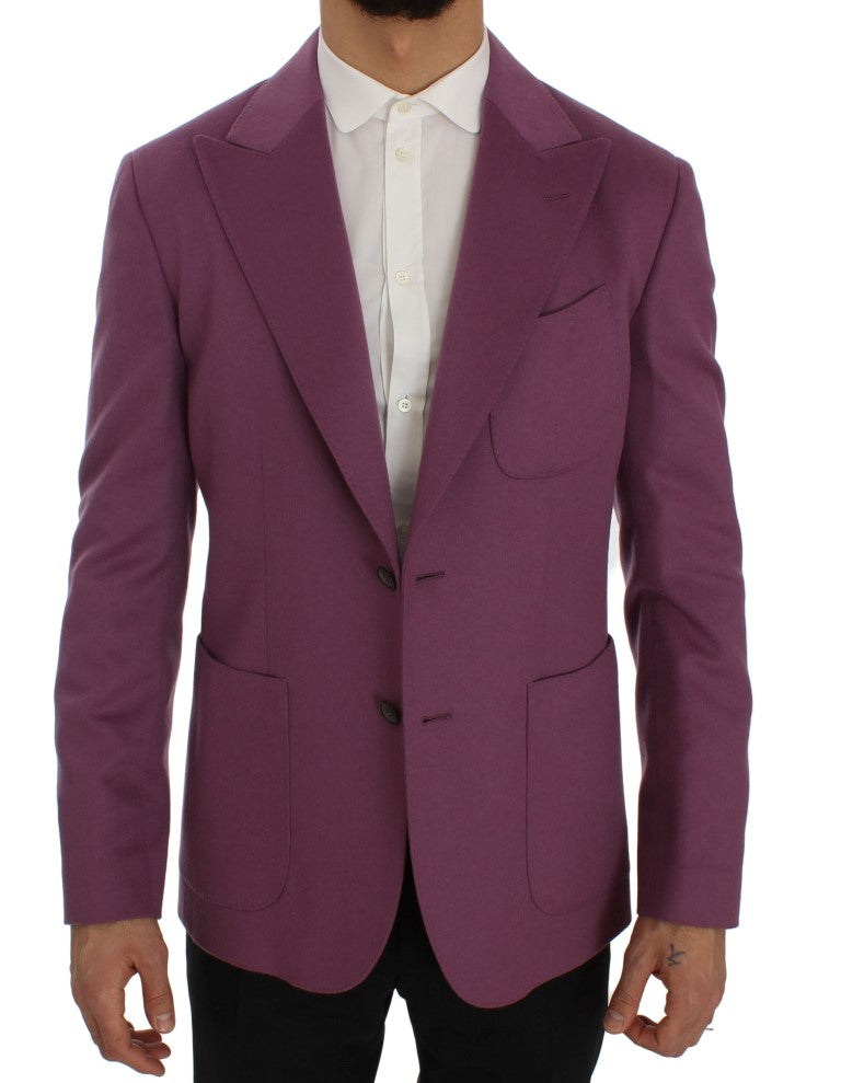 Elegant Purple Cashmere-Silk Blend Blazer