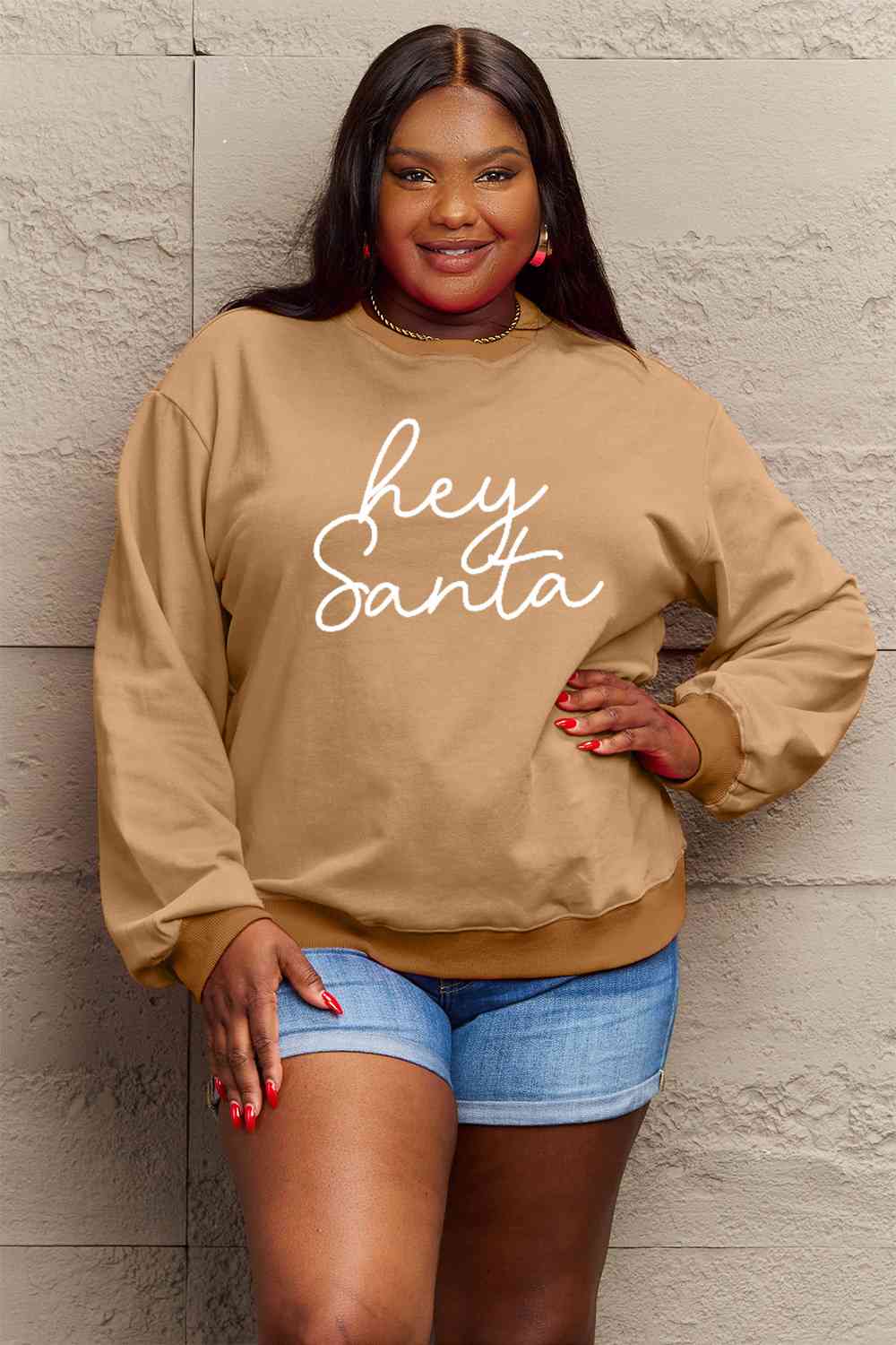 Buy Full Size HEY SANTA Graphic Sweatshirt by Faz
