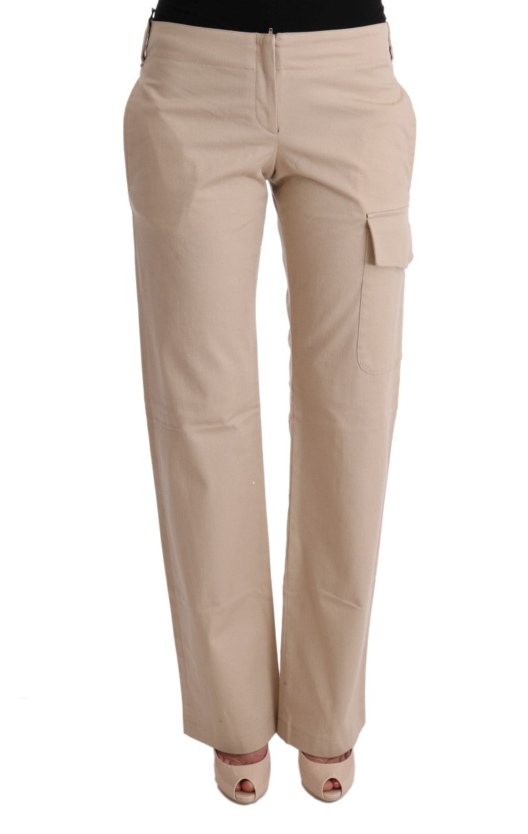 Chic Beige Cropped Pants - Regular Fit Elegance