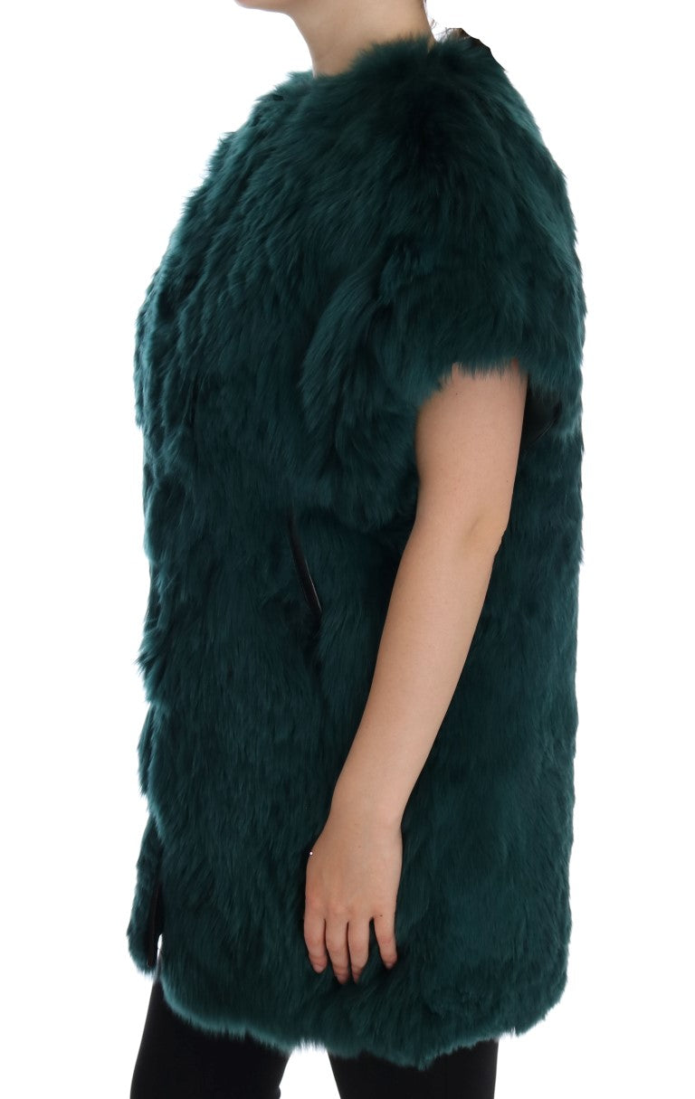 Exquisite Green Alpaca Fur Long Vest