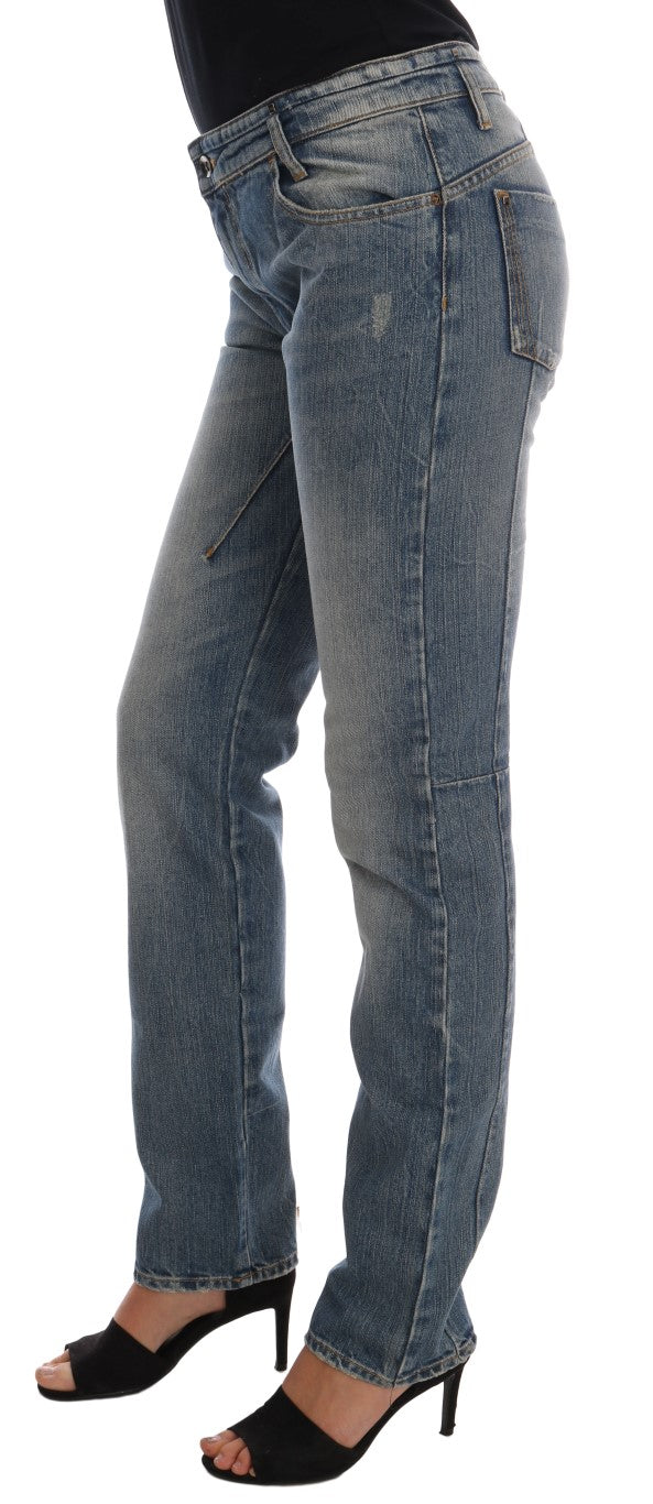 Chic Blue Slim Fit Designer Jeans