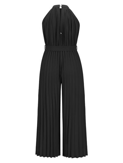 Buy Cutout Tied Pleated Sleeveless Jumpsuit by Faz