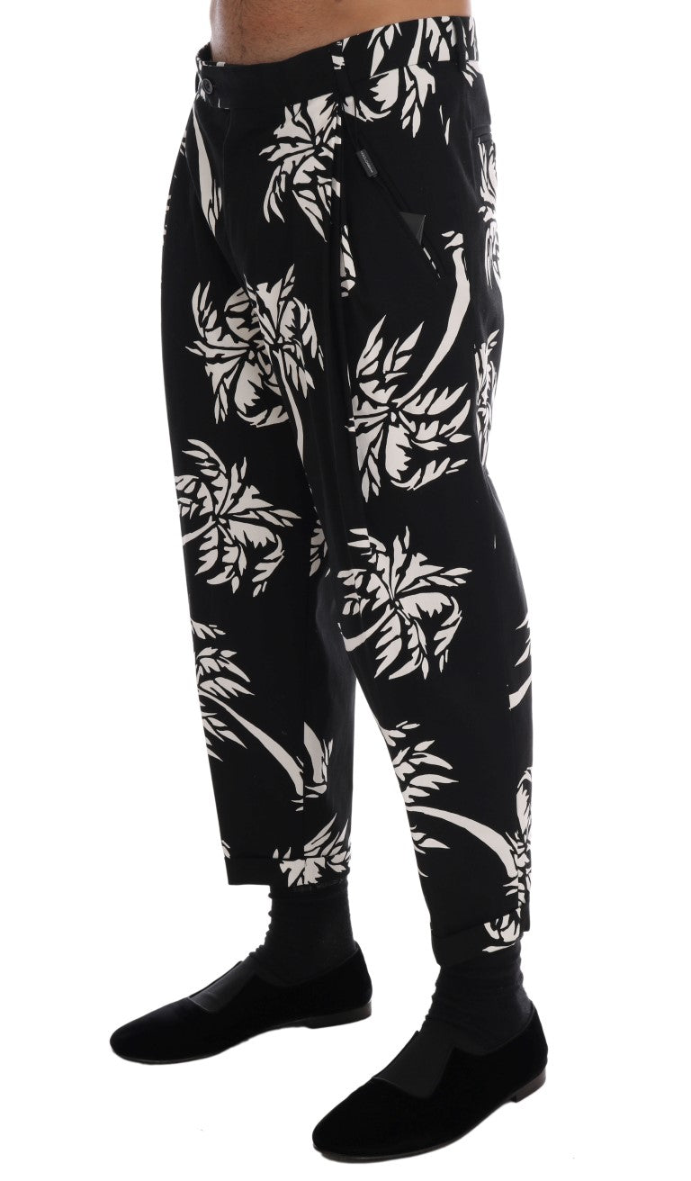 Buy Black Tree Cotton Stretch Pants by Dolce & Gabbana