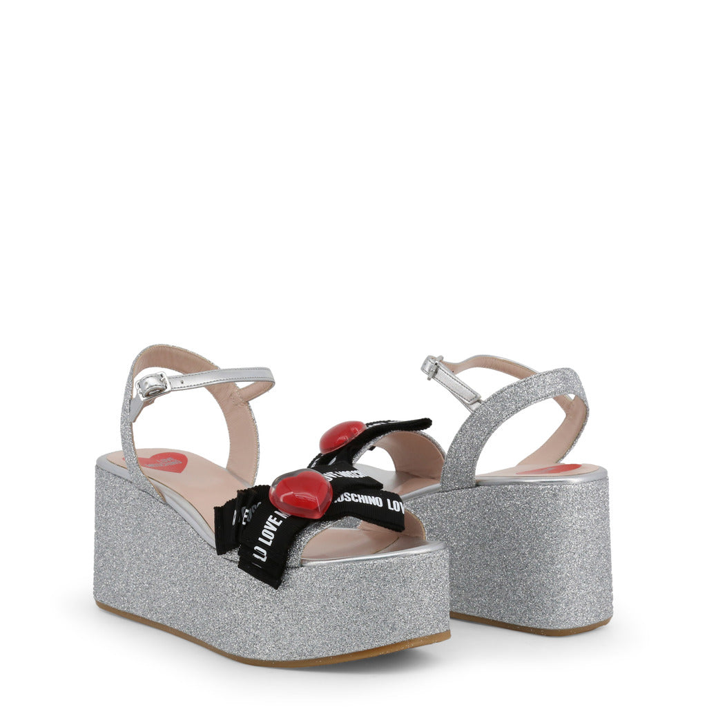 Love Moschino Ankle Strap Buckle Wedges