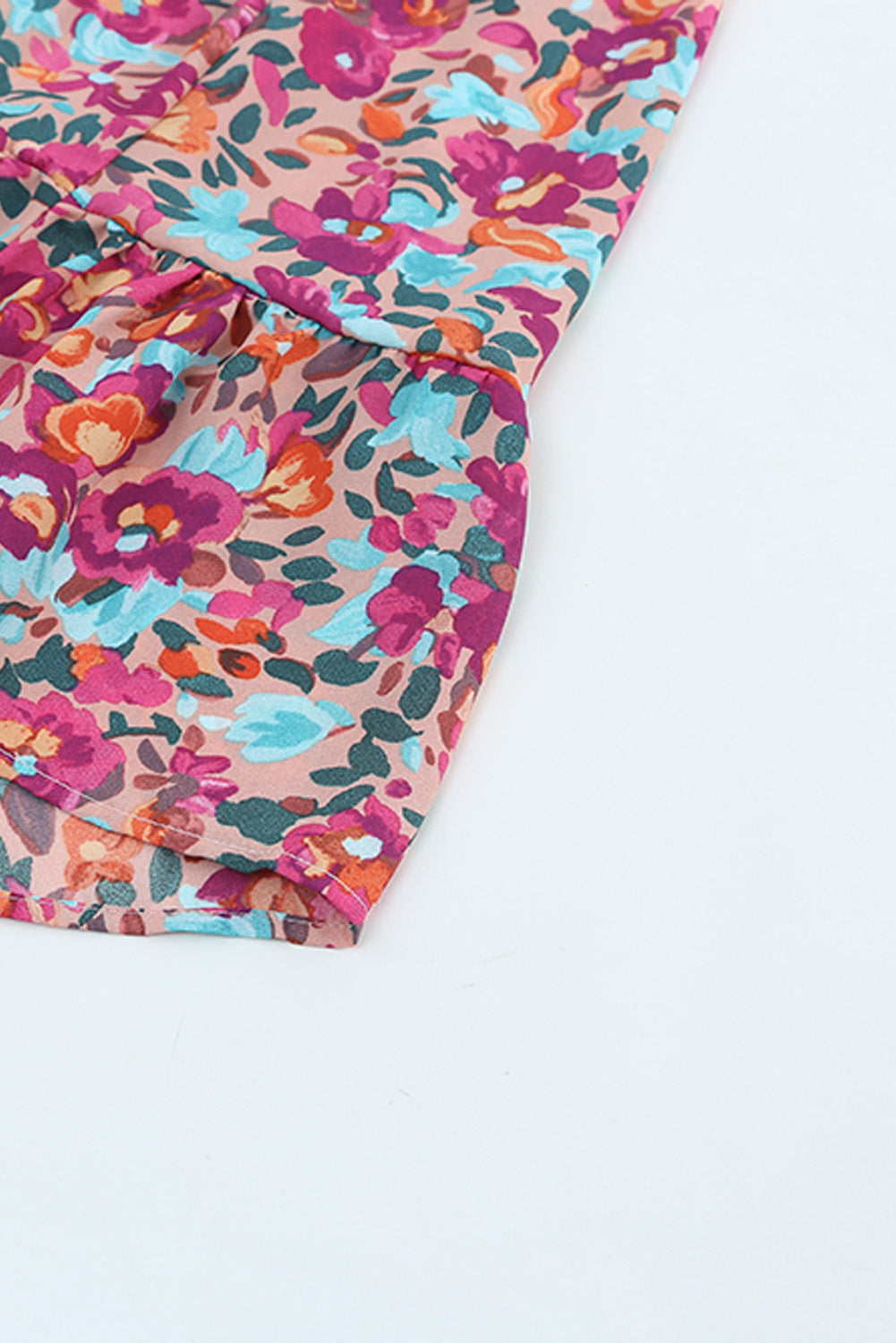 Buy Floral Smocked V-Neck Flounce Sleeve Dress by Faz