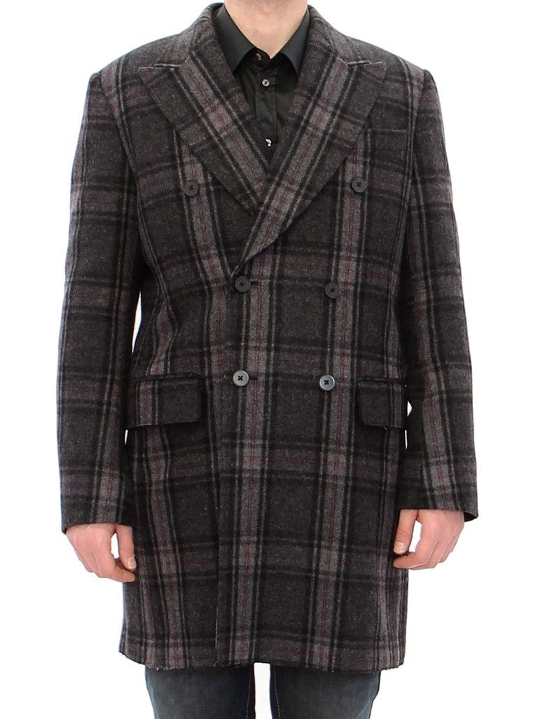 Sicilia Checkered Wool Blend Coat