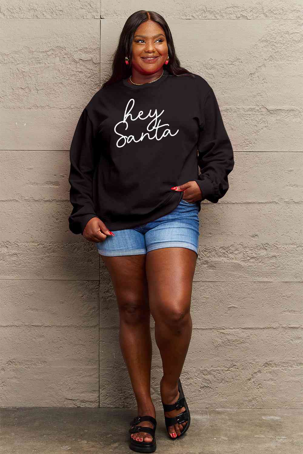 Buy Full Size HEY SANTA Graphic Sweatshirt by Faz