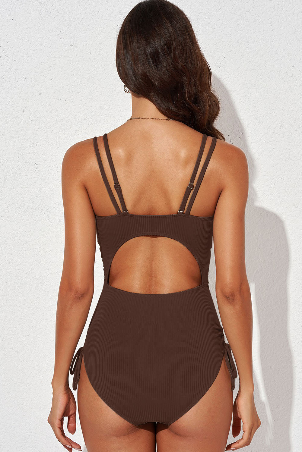 Buy Tied Cutout Plunge One-Piece Swimsuit by Faz