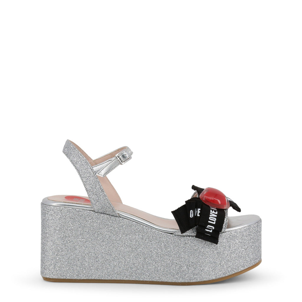 Buy Love Moschino Ankle Strap Buckle Wedges by Love Moschino