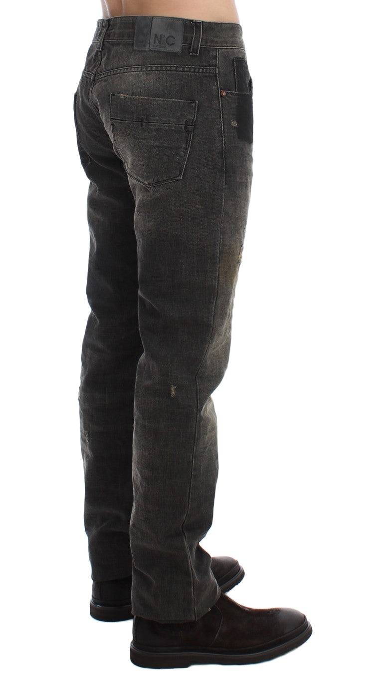 Buy Gray Wash Regular Cotton Denim Jeans by Costume National
