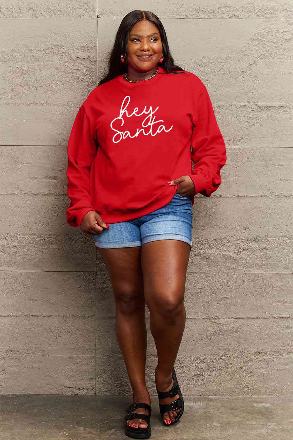 Buy Full Size HEY SANTA Graphic Sweatshirt by Faz