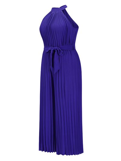 Buy Cutout Tied Pleated Sleeveless Jumpsuit by Faz