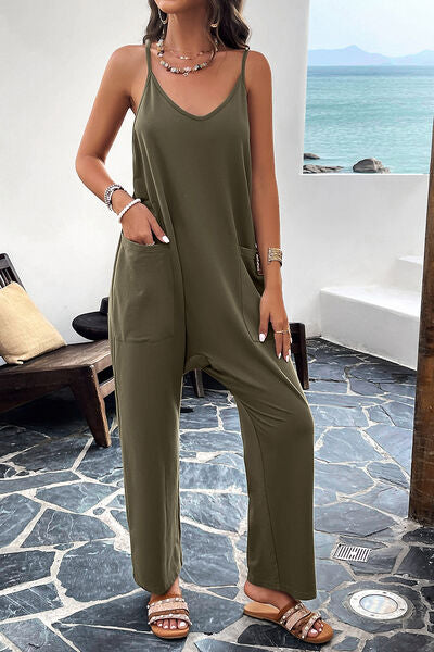 Buy Pocketed Spaghetti Strap Overalls by Faz