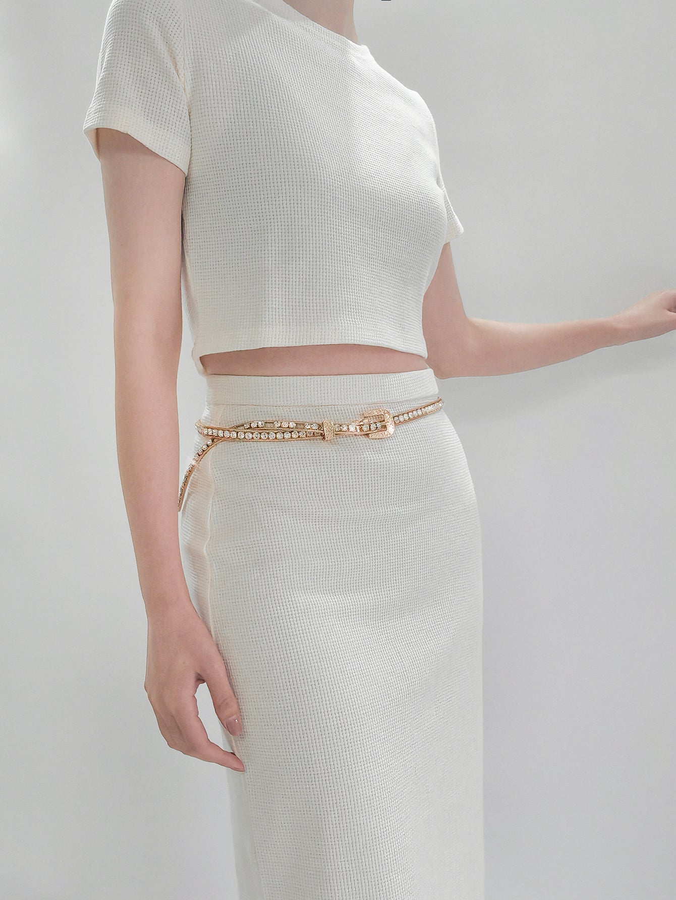 Buy Rhinestone Metal Belt by Faz