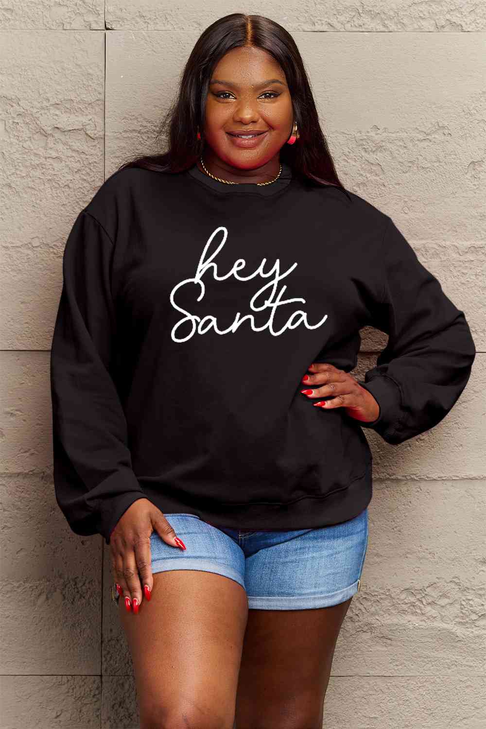 Buy Full Size HEY SANTA Graphic Sweatshirt by Faz