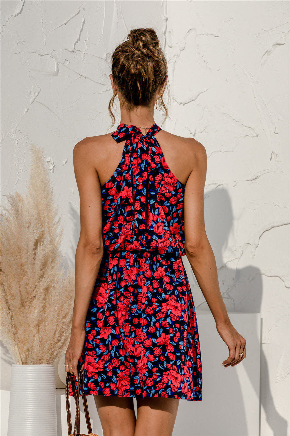 Buy Floral Tied Sleeveless Mini Dress by YO
