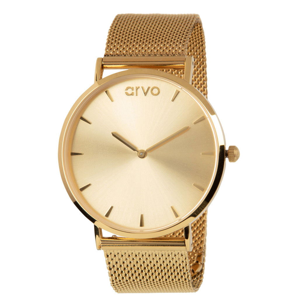 Arvo Leonarvo Watch - Gold Mesh – Faz