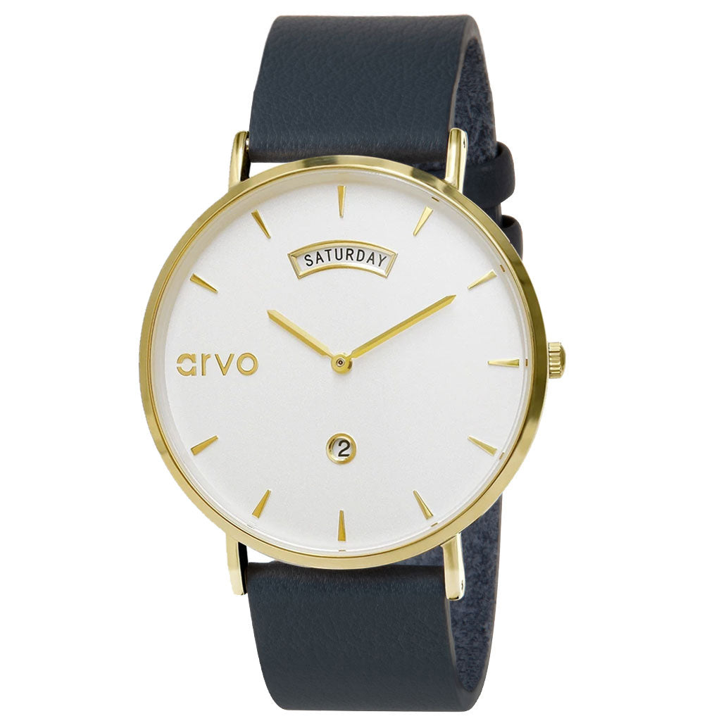 Buy Arvo Awristacrat Watch - Gold - Marino Blue Band by Arvo