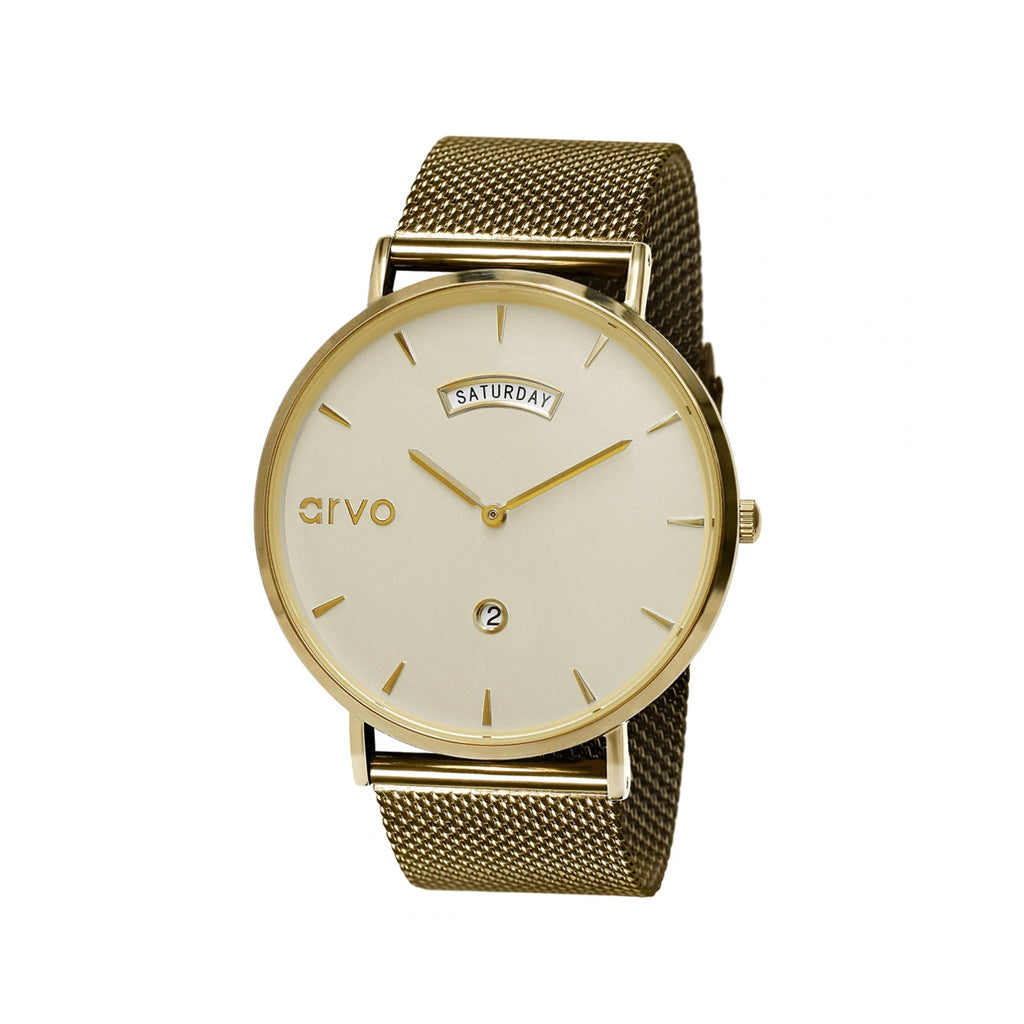 Buy Arvo Gold Awristacrat Watch - Gold Mesh by Arvo