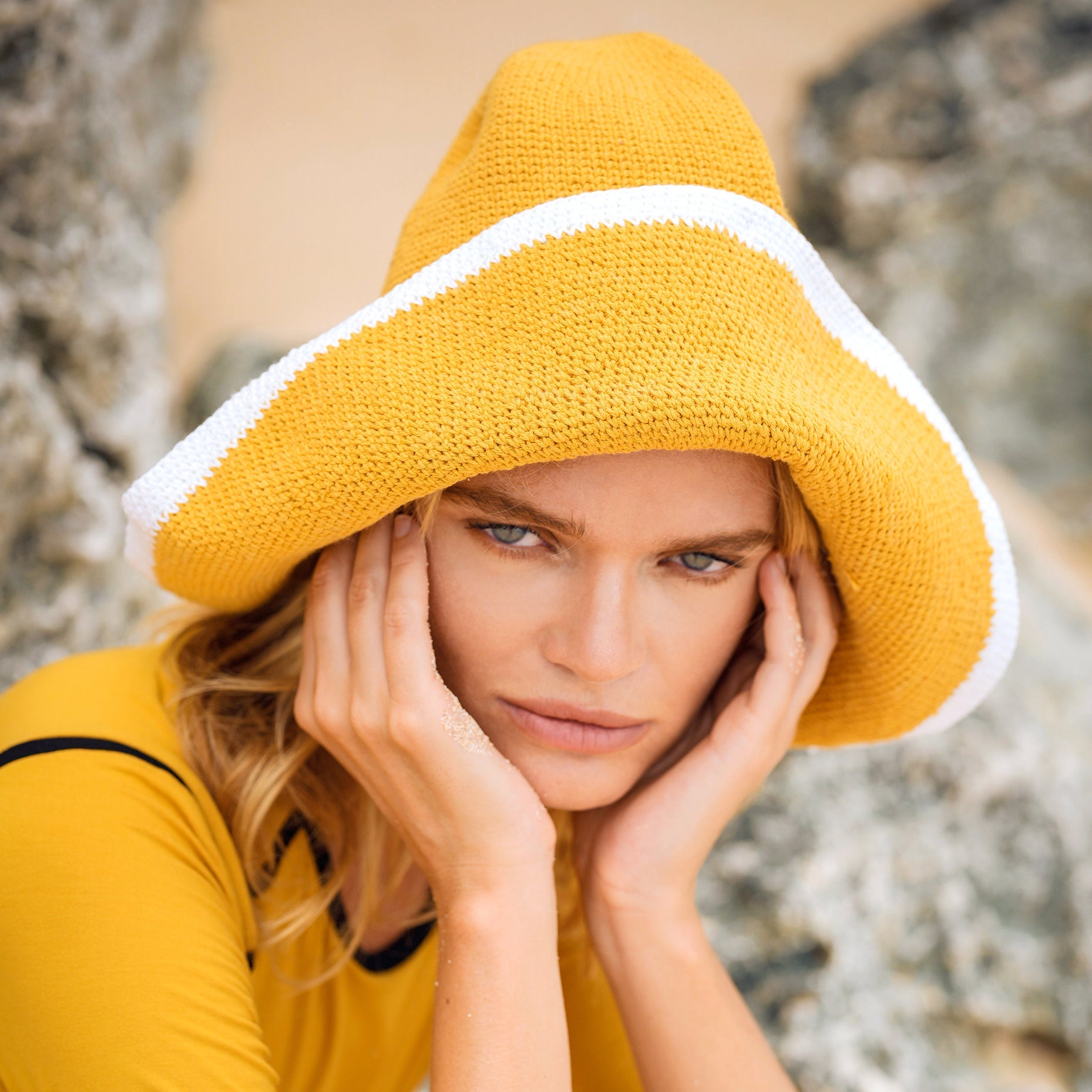Buy BLOOM LINE Crochet Sun Hat, in Energizing Yellow by BrunnaCo