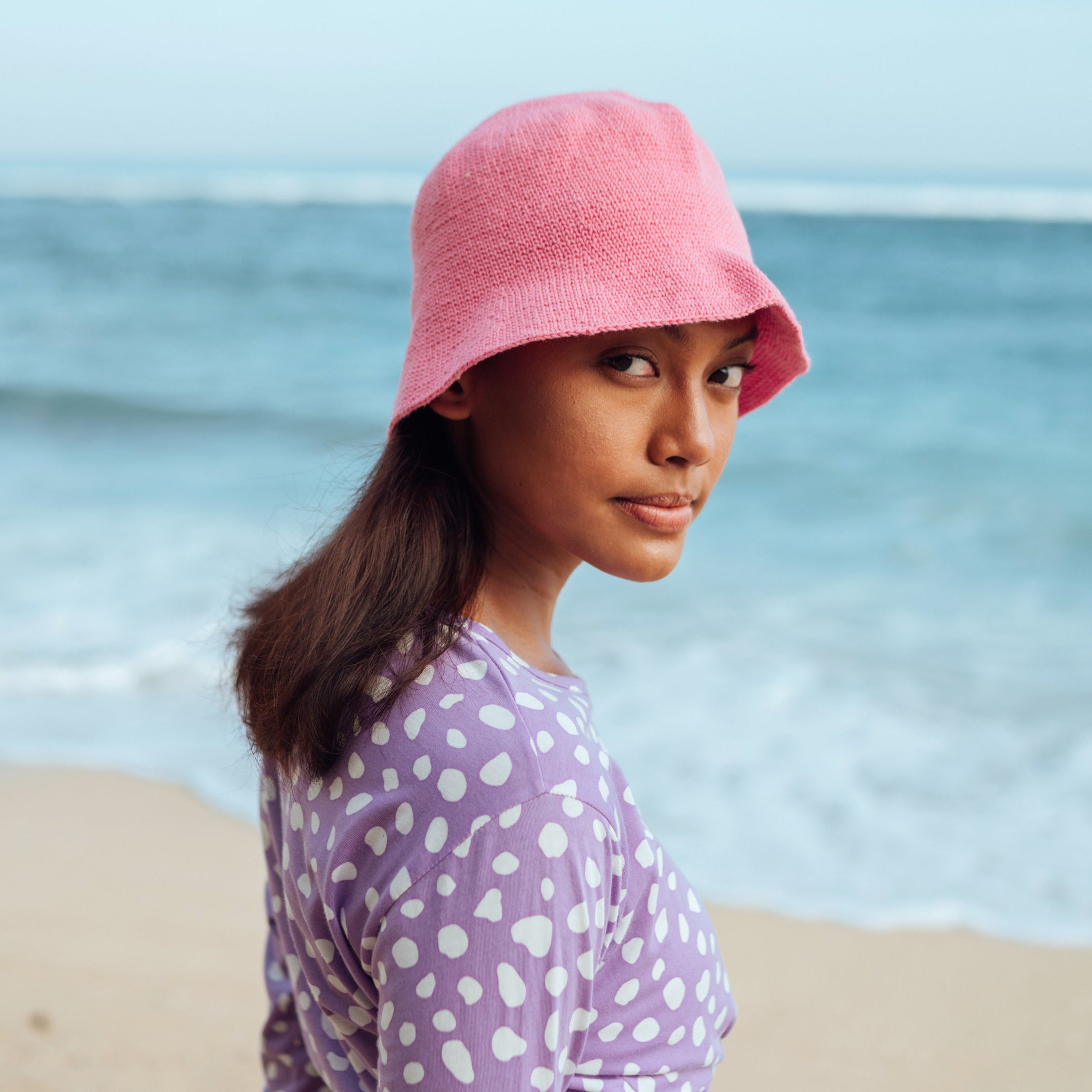Buy FLORETTE Crochet Bucket Hat, in Pink by BrunnaCo