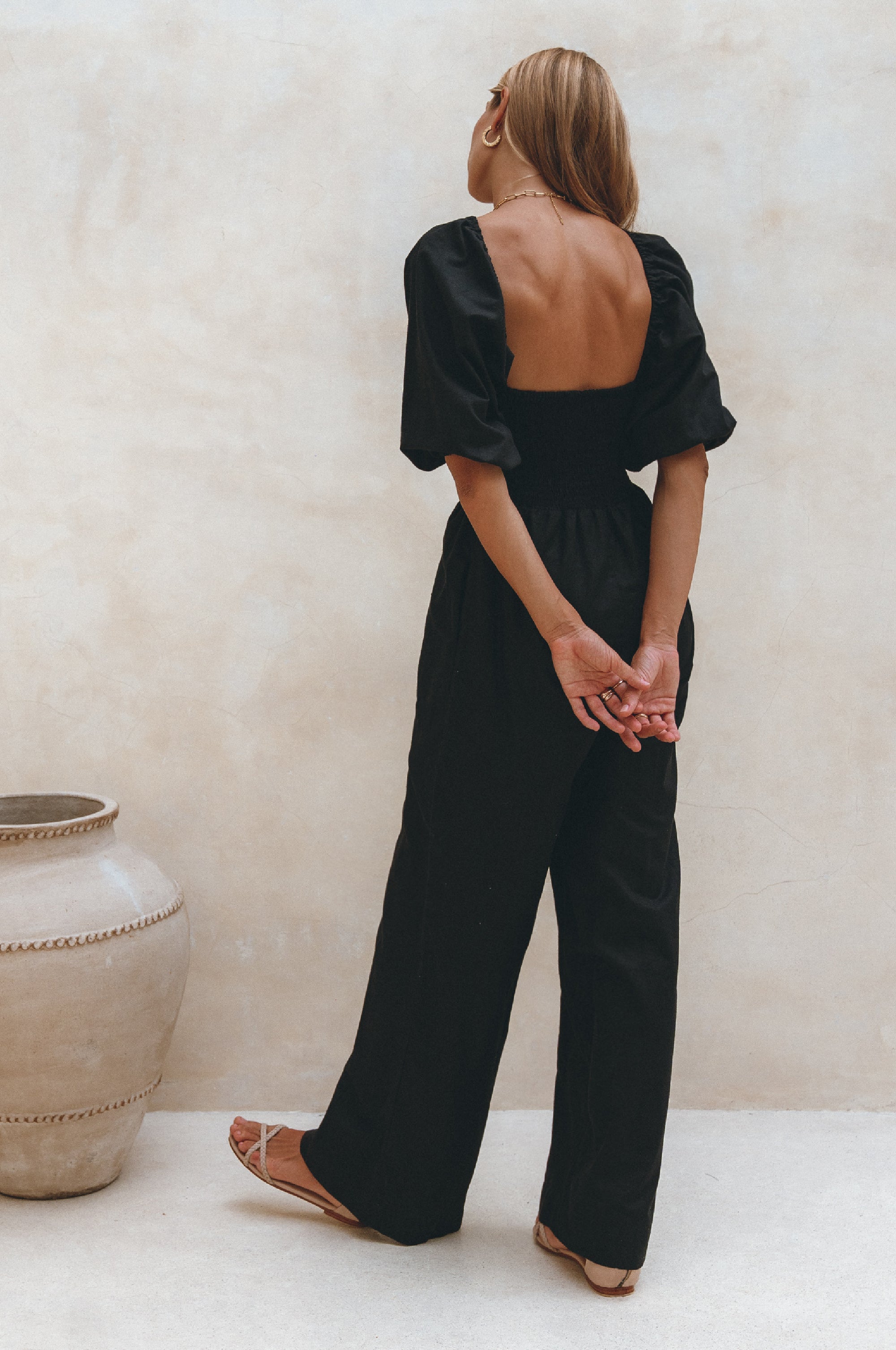 Buy Heaven Bay Linen Jumpsuit by ELF