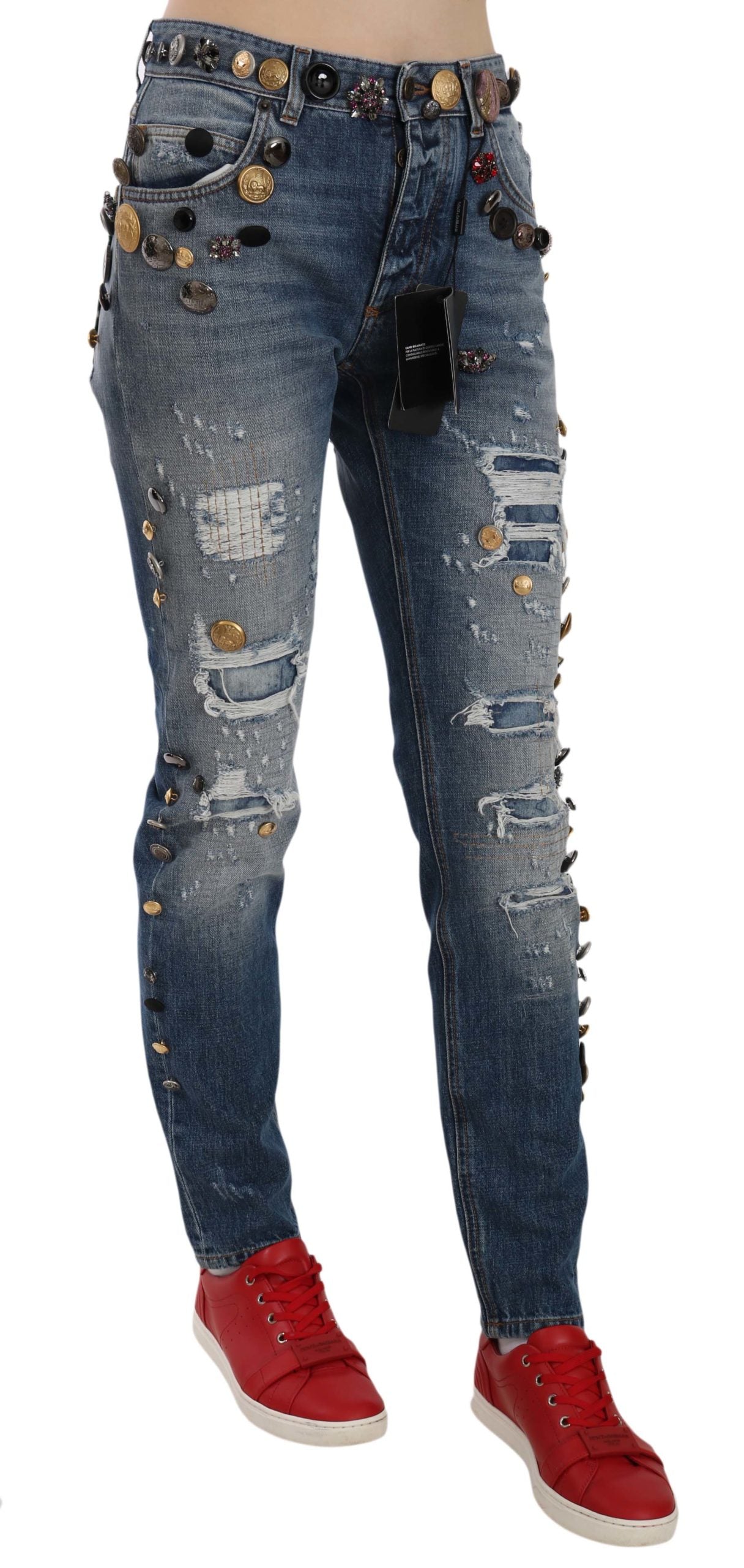 Crystal Embellished Luxury Denim Jeans