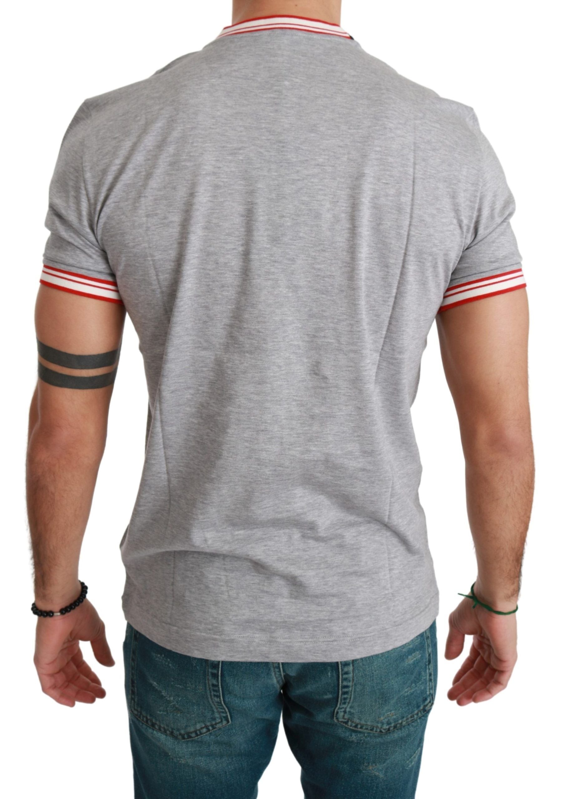 Chic Gray Cotton T-Shirt with Year of the Pig Motive