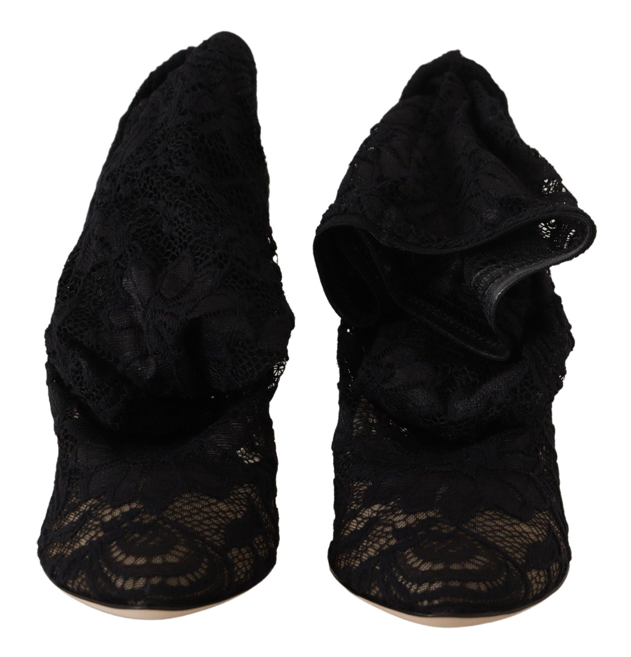 Elegant Stretch Sock Boots in Black