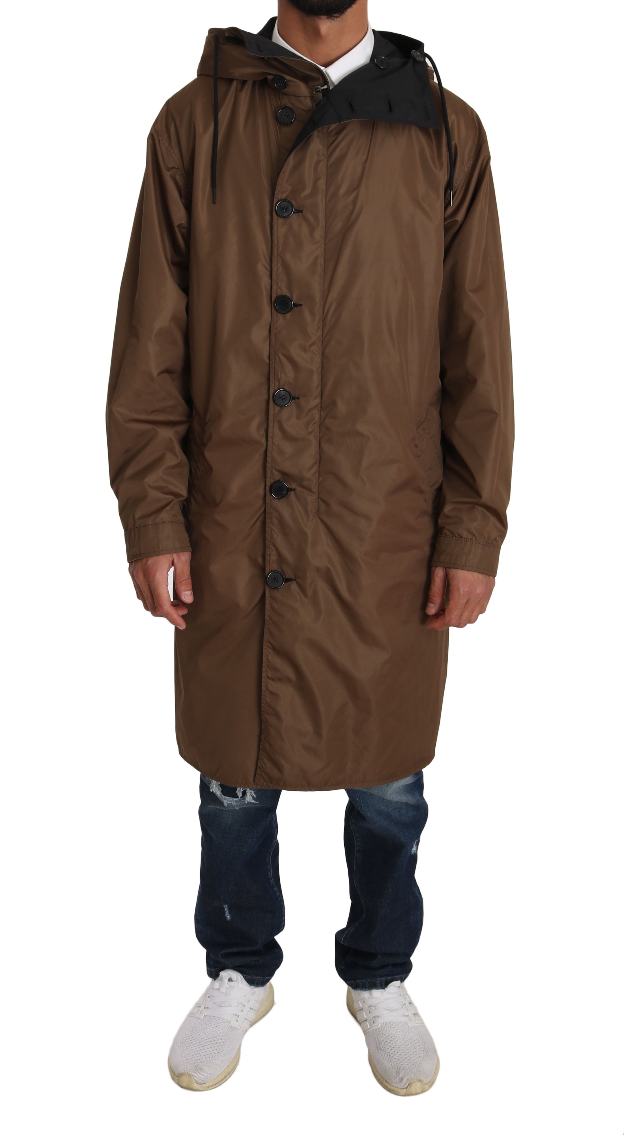 Elegant Reversible Hooded Raincoat