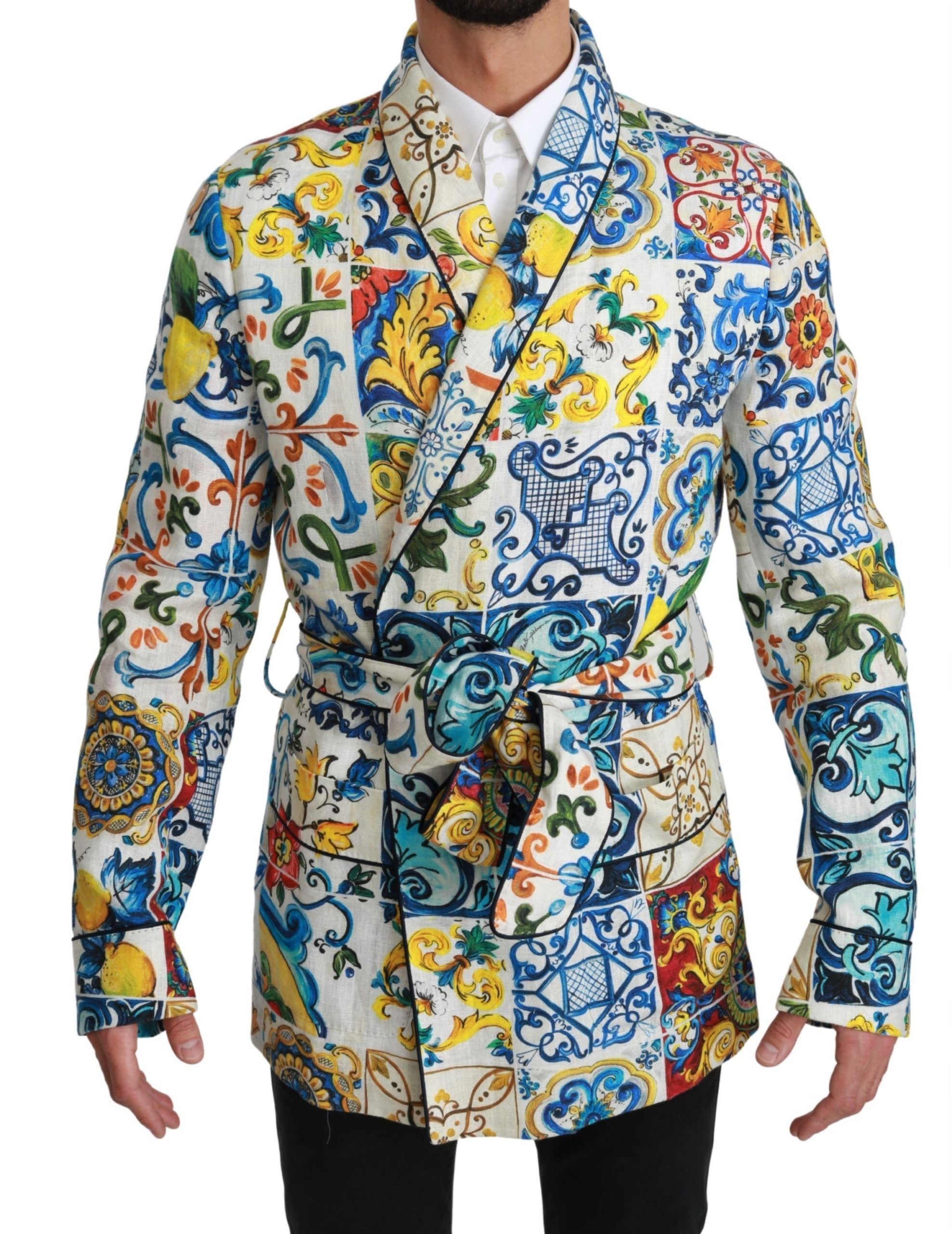Multicolor Majolica Robe Jacket Coat