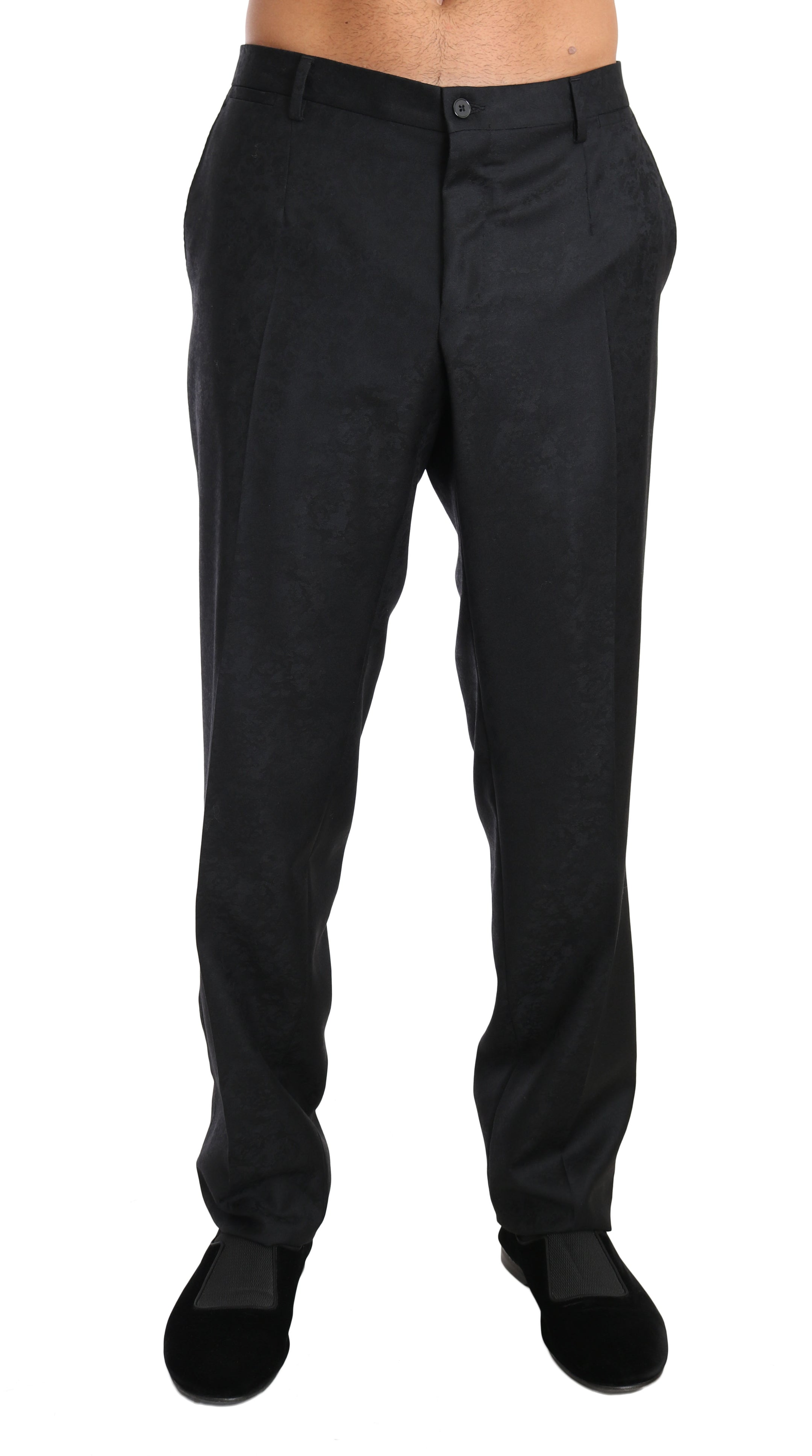 Buy Gray Cotton Patterned Formal Trousers by Dolce & Gabbana