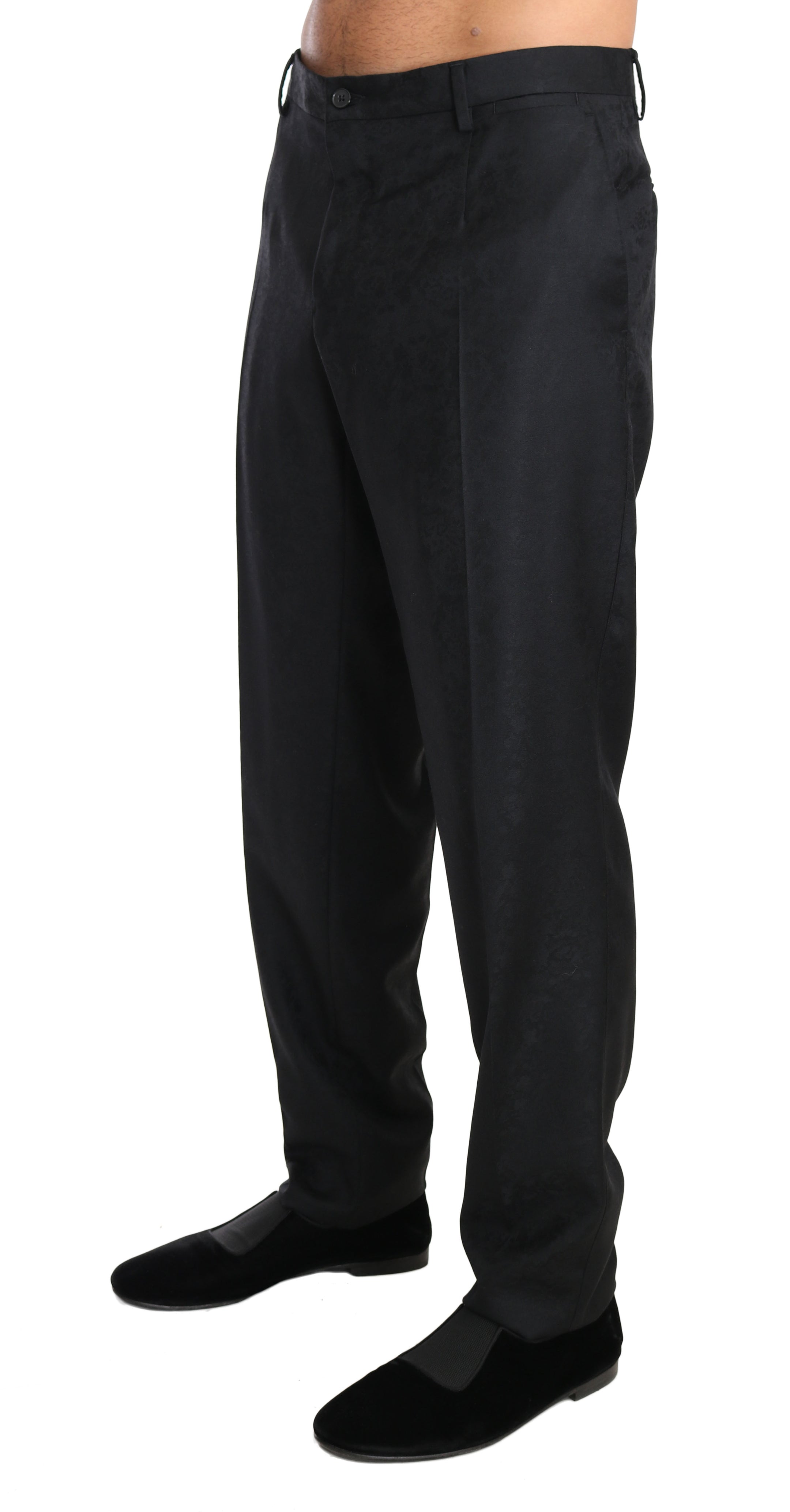 Buy Gray Cotton Patterned Formal Trousers by Dolce & Gabbana