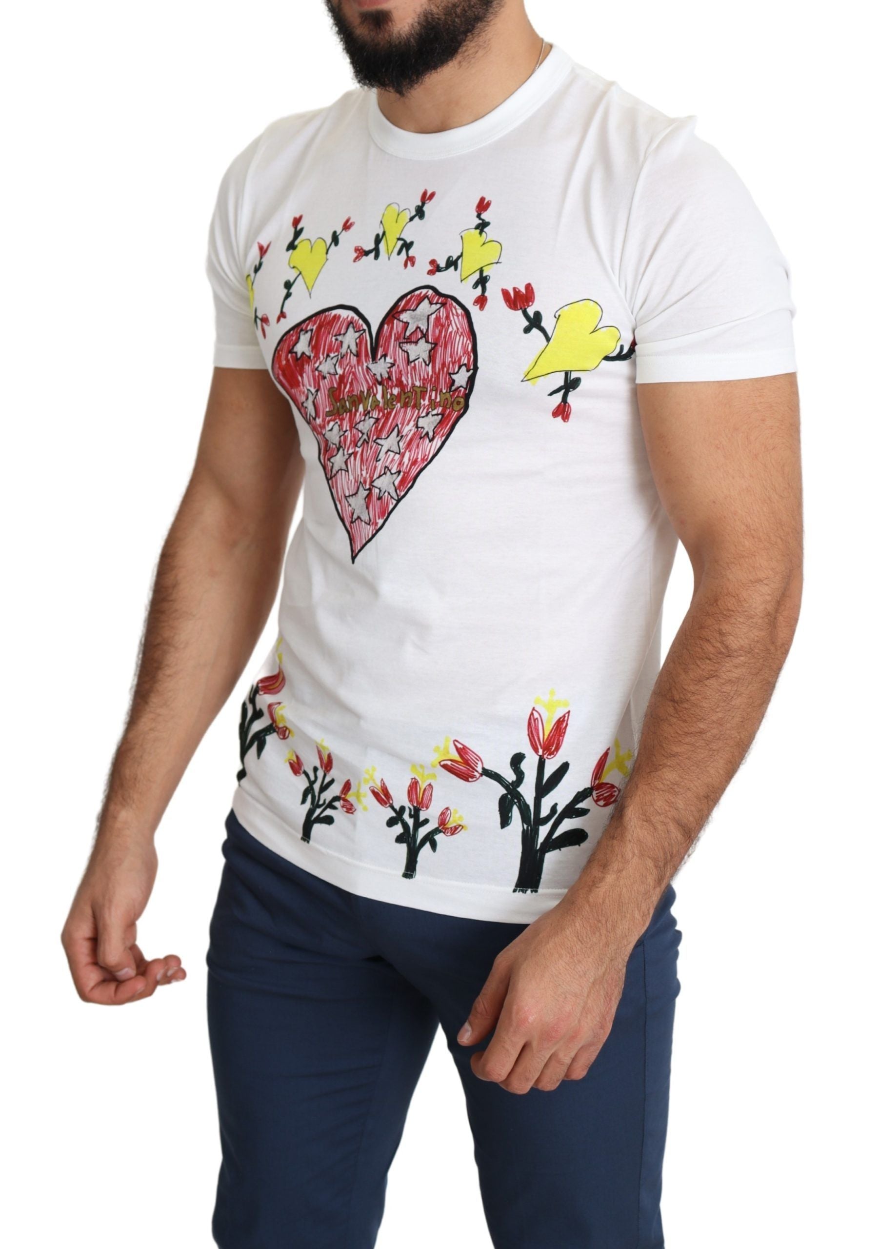 Chic Saint Valentine Print Crew Neck T-Shirt