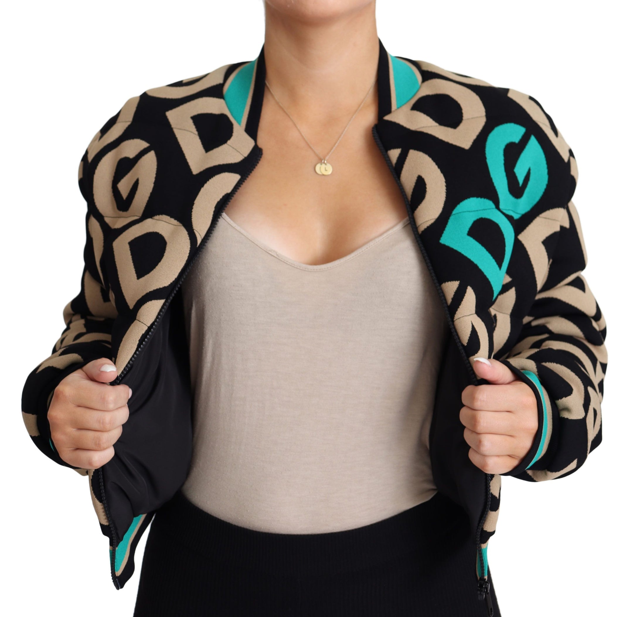 Chic Multicolor Quilted Bomber Jacket