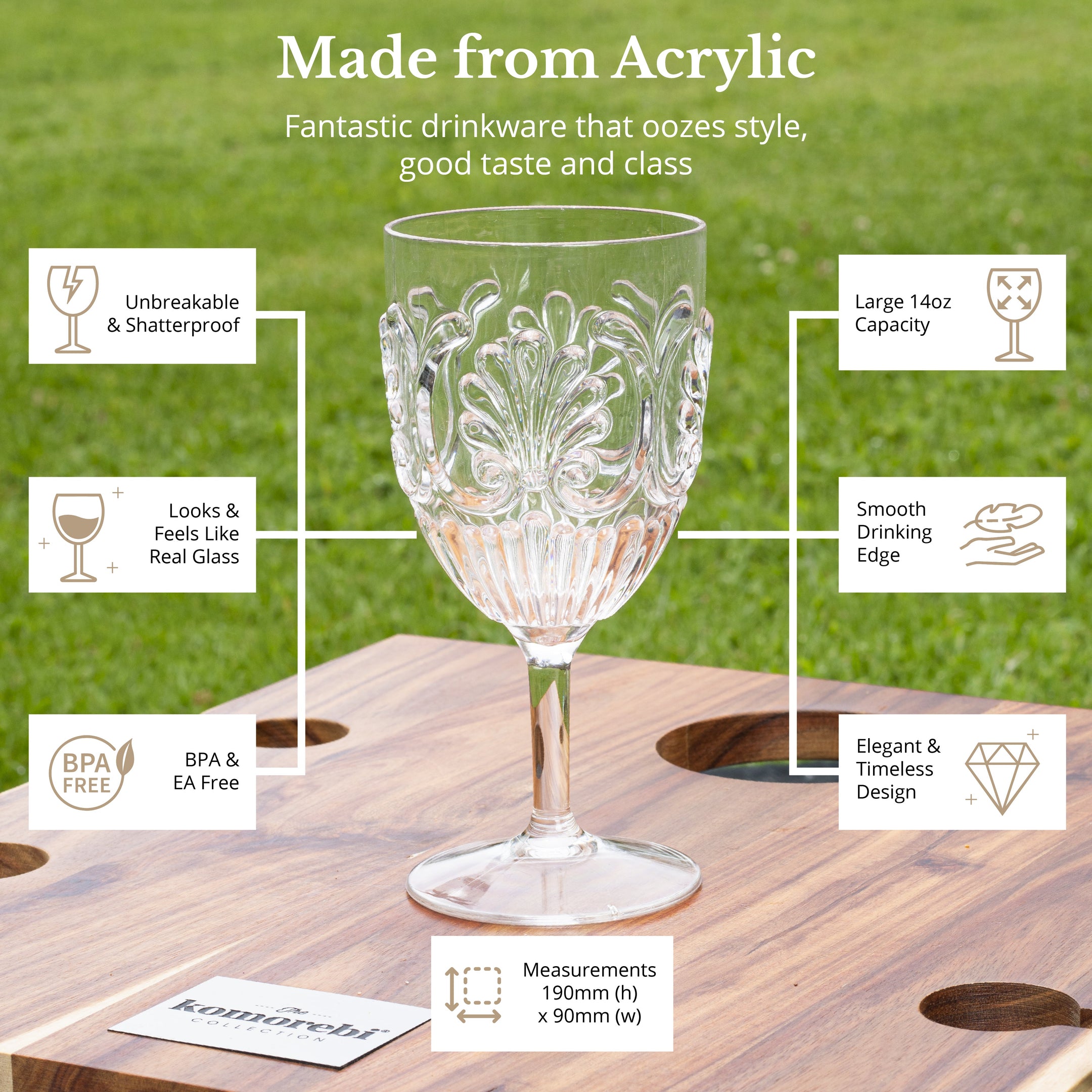 Buy Acrylic Wine Glasses (Set of 4) - Clear by Komorebi
