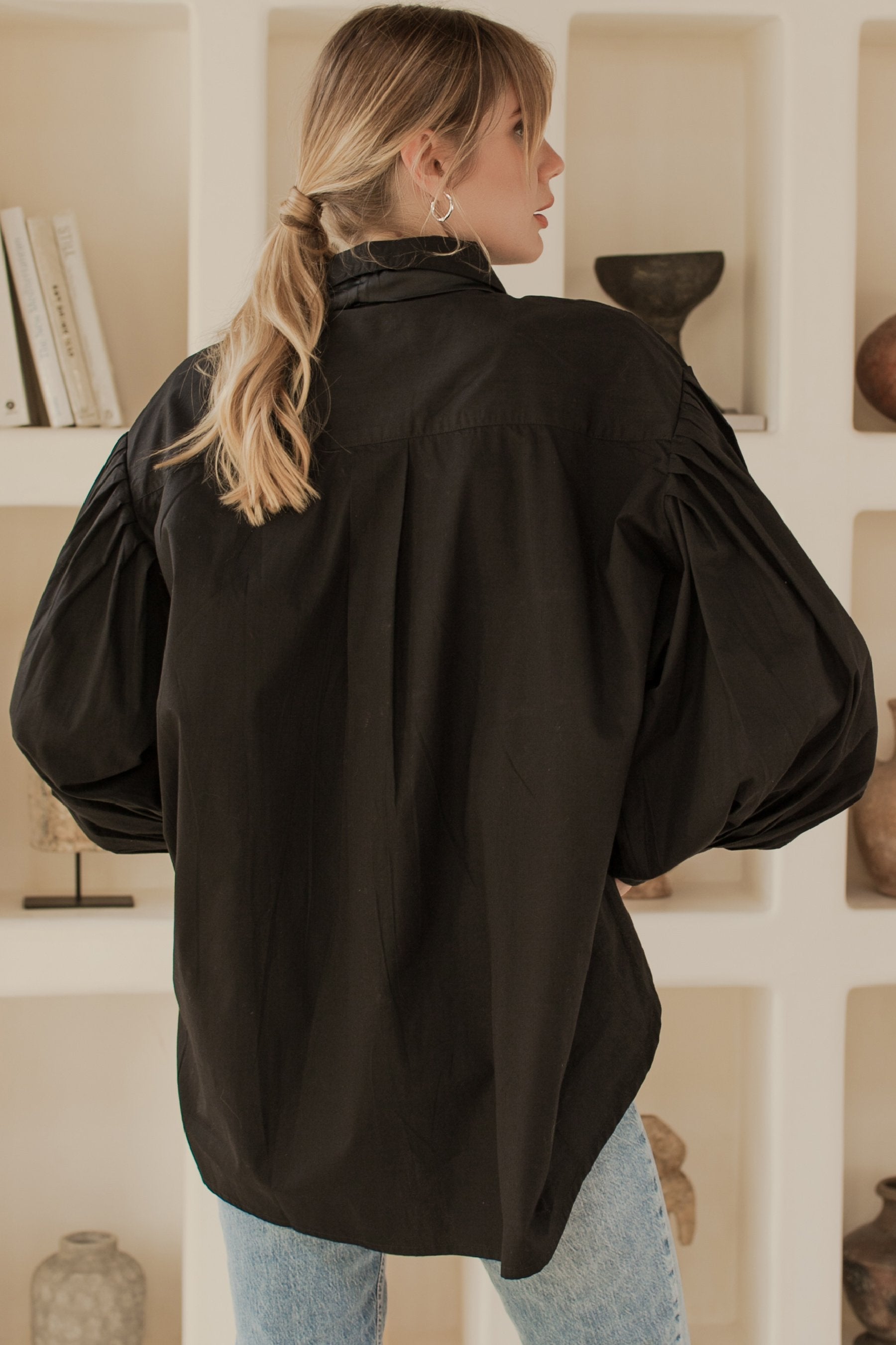 Buy Merci Balloon Sleeve Oversized Shirt by Bali ELF