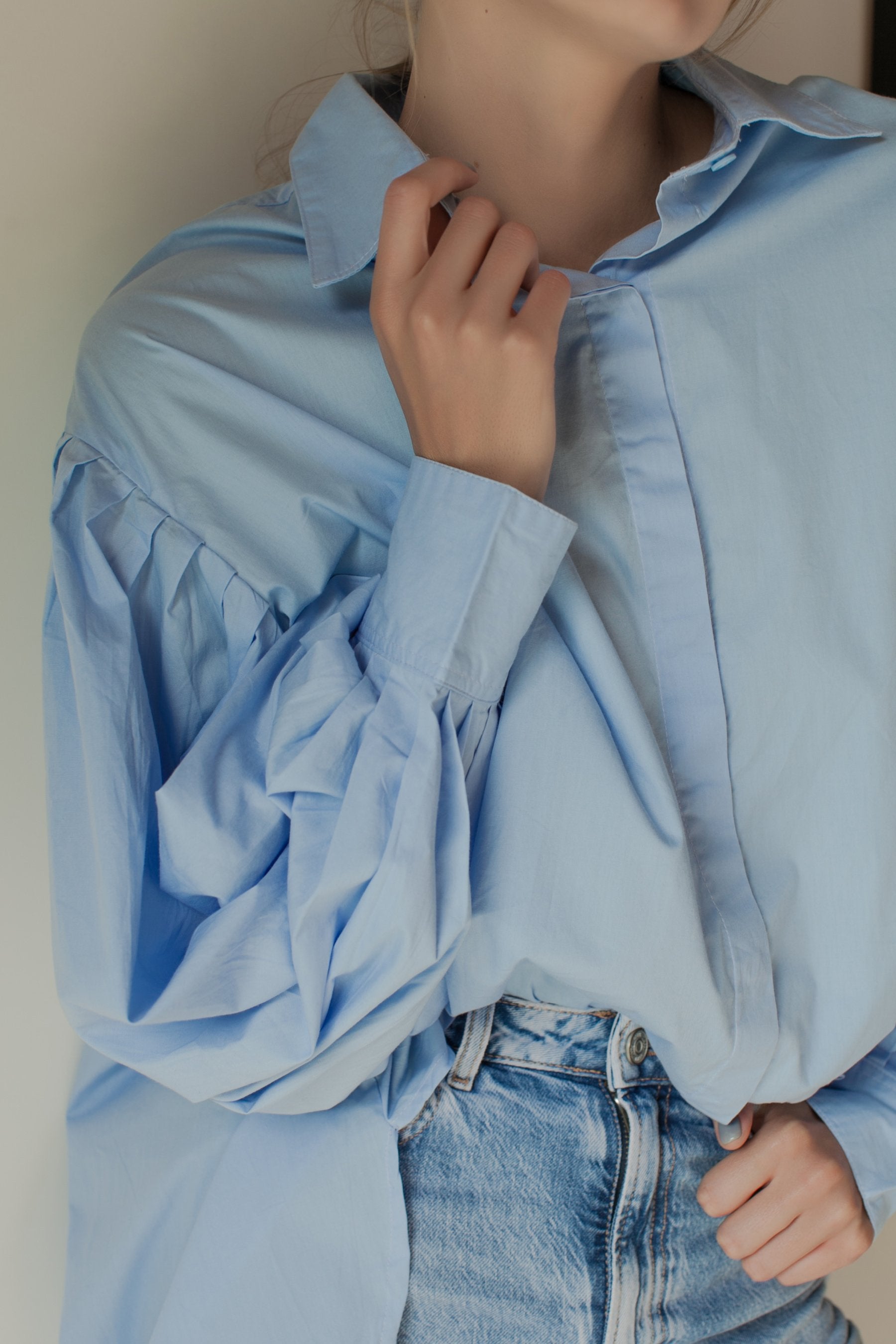 Buy Merci Balloon Sleeve Oversized Shirt by Bali ELF