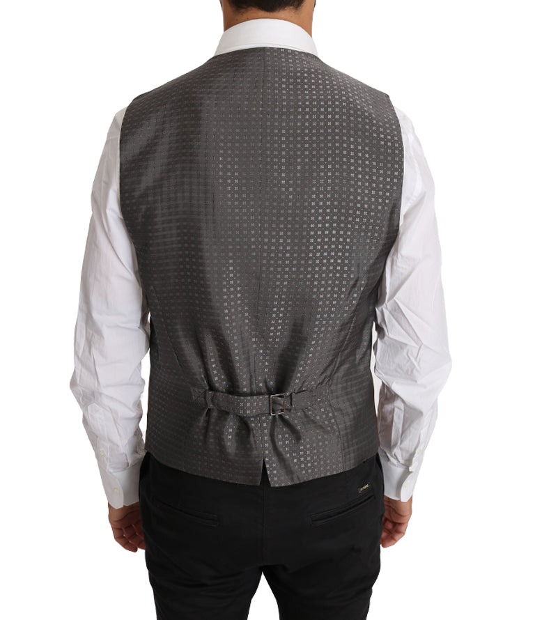 Sleek Bronze & Gray Formal Vest Slim Fit