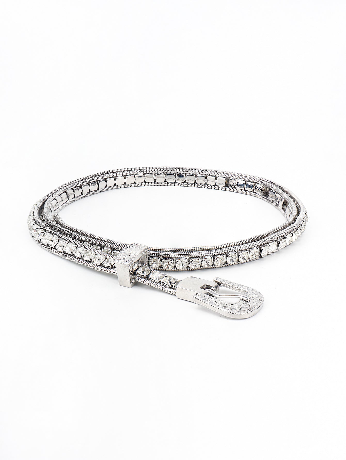 Buy Rhinestone Metal Belt by Faz