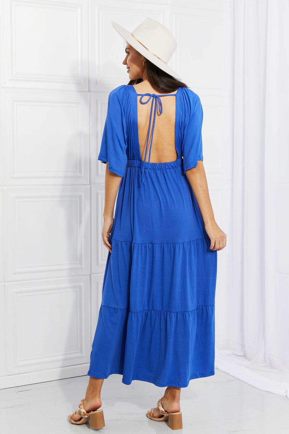 Full Size My Muse Flare Sleeve Tiered Maxi Dress